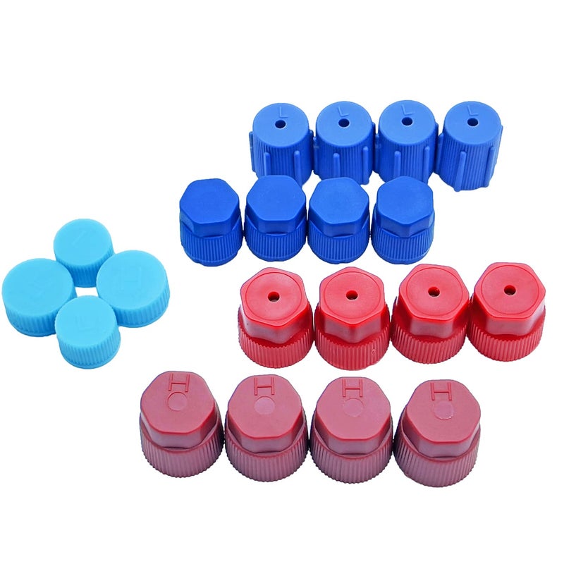 Aracey 20Pcs/Set R134a/R12 13mm & 13.5mm & 14mm & 16mm &17 & 17.5mm Air Conditioning Service AC System Charging Port Caps (4Pcs for each type) - Image 1
